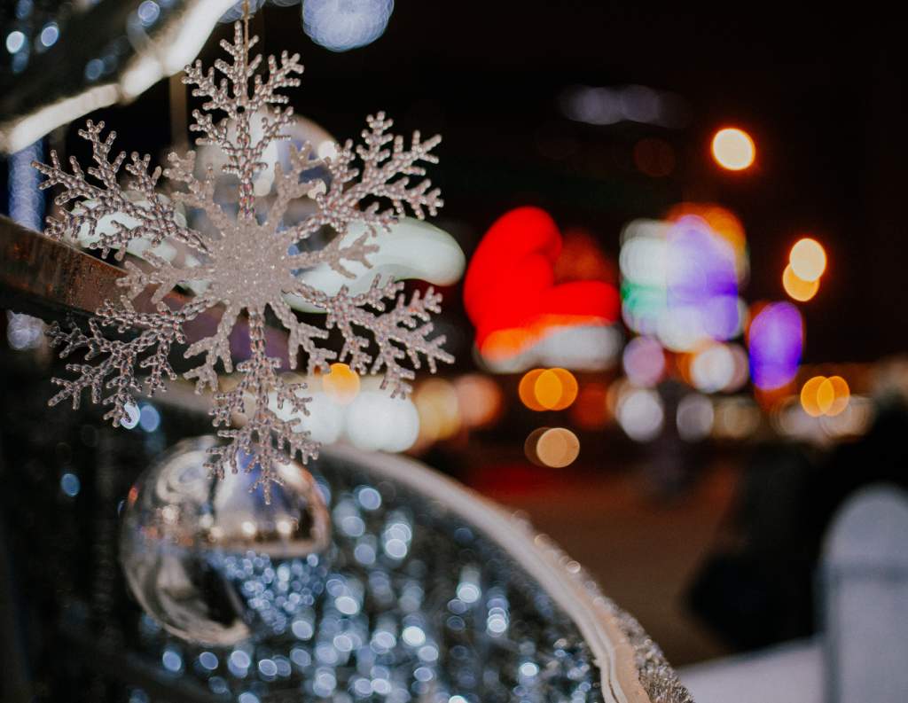 Closeup on Snowflake decoration.